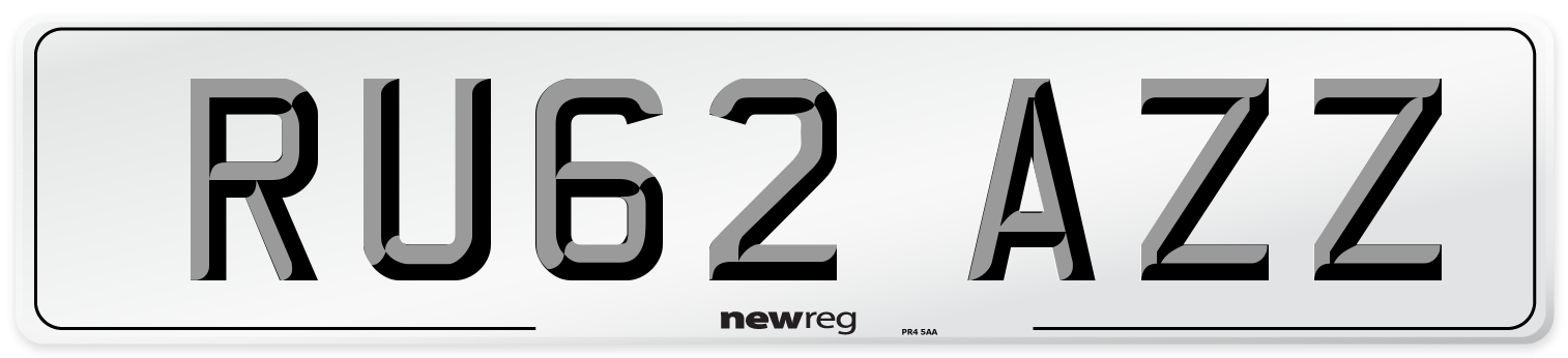 RU62 AZZ Number Plate from New Reg
